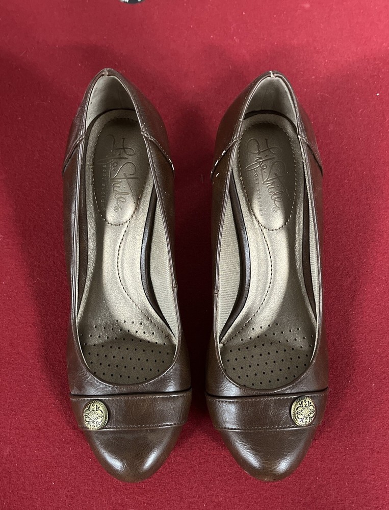 Lifestride Comfort System Playoff Brown pumps faux leather Sz 6M