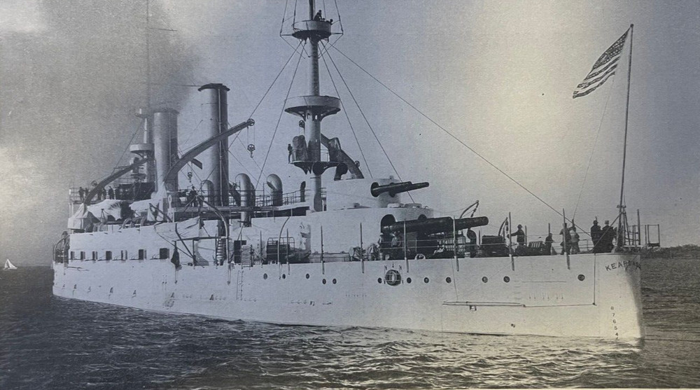 1899 Vintage Magazine Illustration United States Battleship Kearsarge
