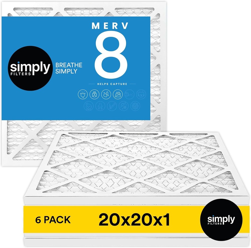 Simply Filters 20x20x1 MERV 8, MPR 600, Air Filter (6 20