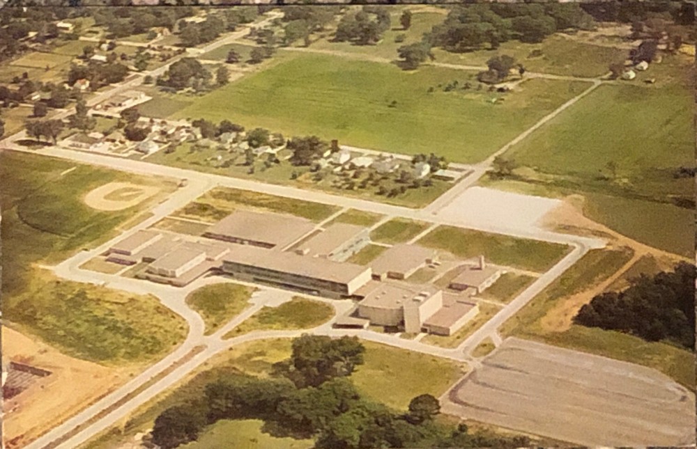 Moline Illinois Postcard New High School Aerial Auditorium Swimming Pool VTG IL