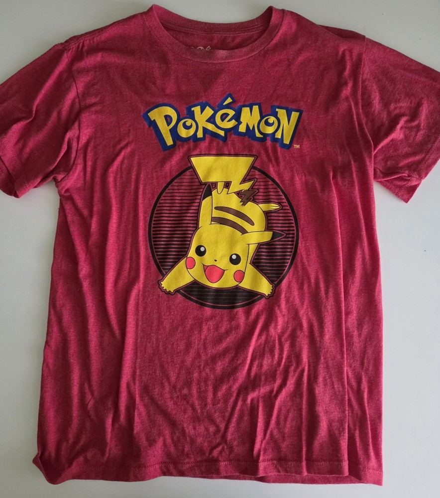 Pokemon Pikachu Graphic Print Short Sleeve T-Shirt Boys Red, Size XL