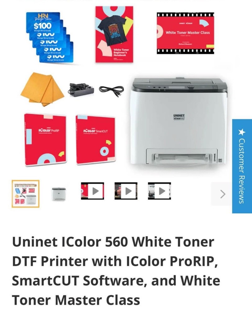 Uninet Icolor 560 White Toner Printer With Icolor Smartcut and Pro Rip Software