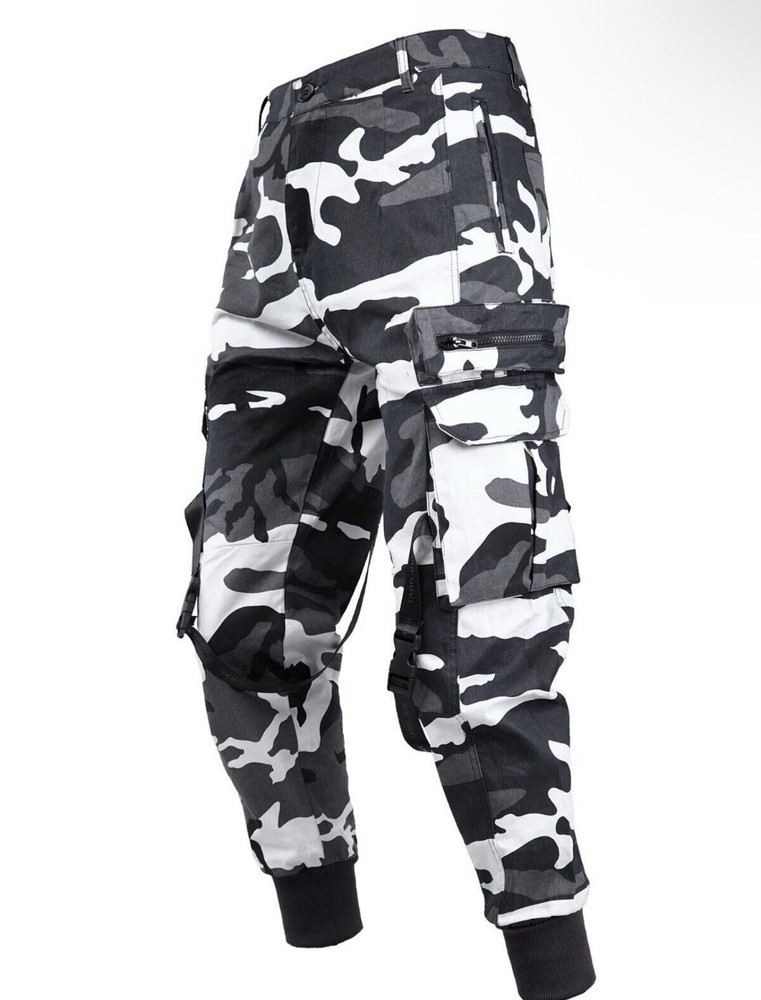 3XL - Niepce Unisex Camo Cargo Pants Hip Hop Fashion Streetwear Techwear Joggers