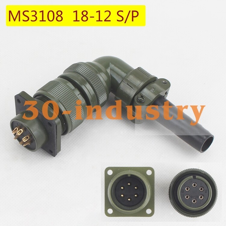 1PCS NEW FOR 6-pin Connector Elbow Aviation Plug MS3108A-18-12 S/P