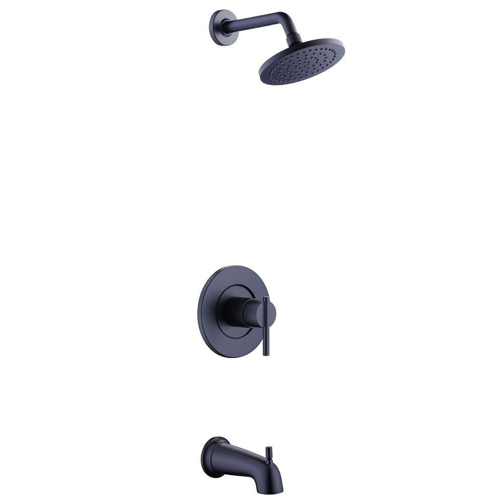 Glacier Bay Dorind Matte Black Single-Handle Tub and Shower Faucet with 1-Spray
