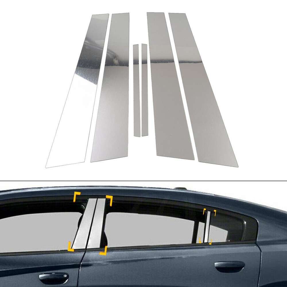 Pillar Posts Set Door Window Cover Trim Kit For Dodge Charger 2011-2023