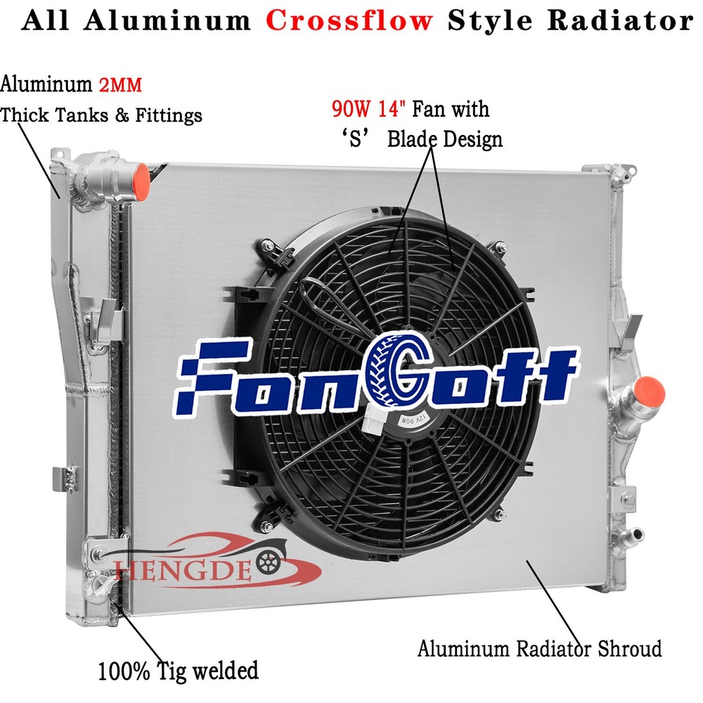 2 Row Radiator Shroud Fan For 2006-2013 BMW 328i 130i Z4 128i 323i 328xi 3.0L l6