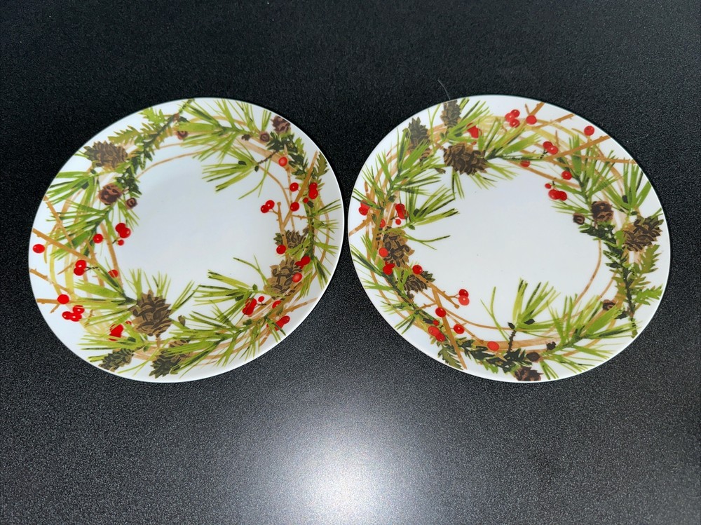 SET OF 2-Hallmark Pinecone Salad Plates  8 1/4
