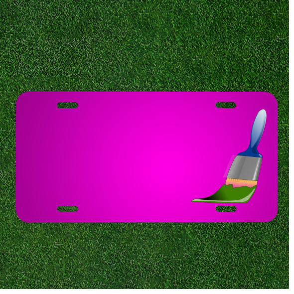 Custom Green Brush Paint Car License Plate with Personalized Names