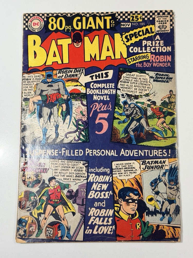 Batman #185 DC 1966 Silver Age 80 Page Giant Robin