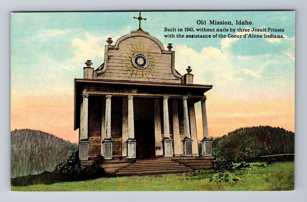 Old Mission ID-Idaho, Scenic View Of Mission, Souvenir, Vintage Postcard