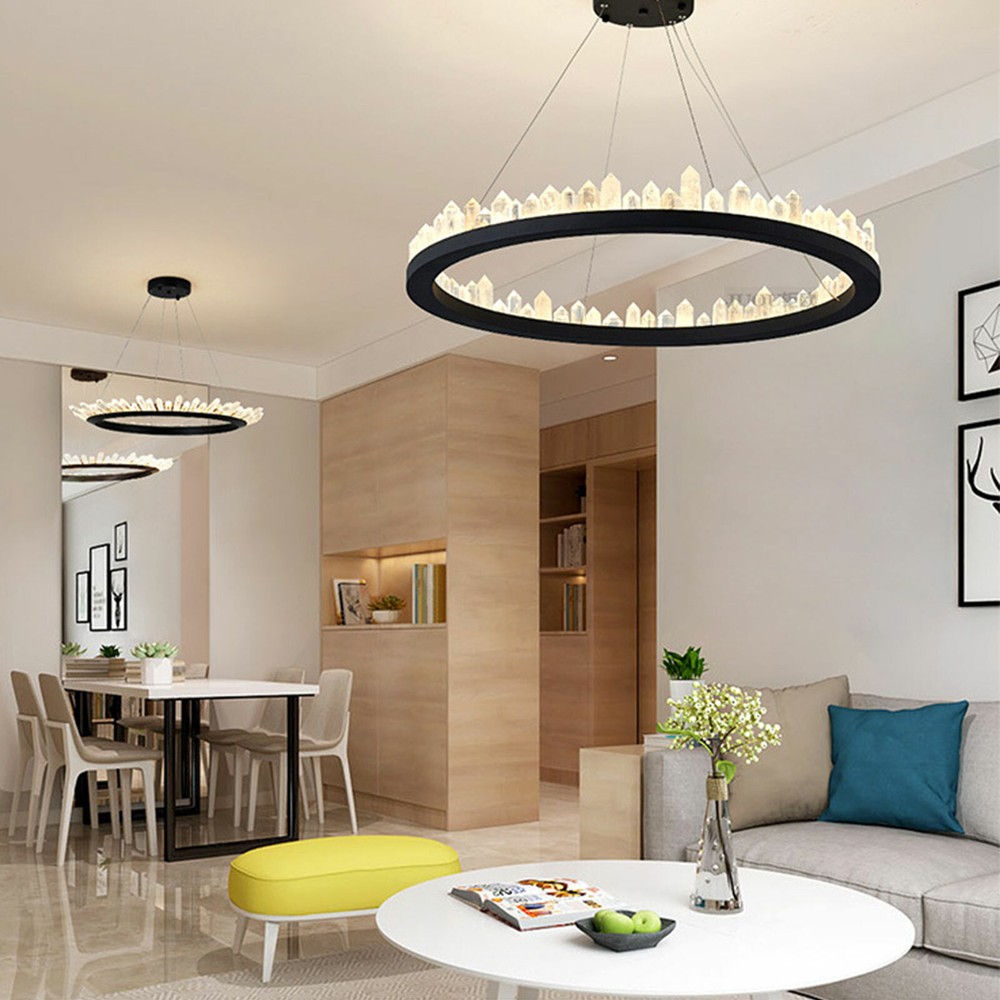 K9 Crystal Round LED Pendant Ceiling Light Hanging Chandelier