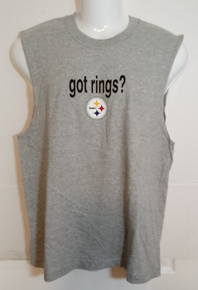 Vintage 2002 Steelers Super Bowl GOT RINGS WE DO Sleeveless Shirt Medium