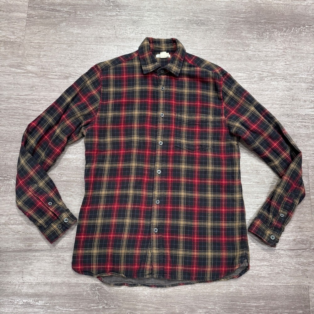 Carbon 2 Cobalt Shirt Mens Small Plaid Flannel Button Up Shirt Cotton Multicolor