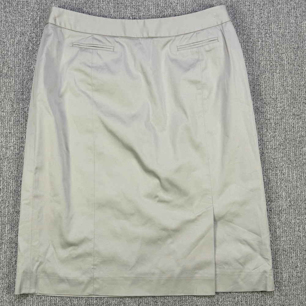 Brooks Brothers Stretch Khaki Pencil Skirt Women's 8 Lined Back Zip Classic