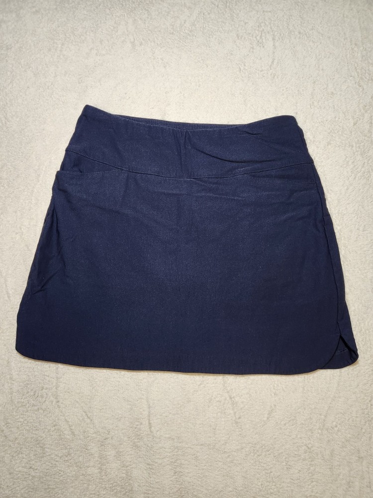 Lady Hagen Women's Large Athletic Skort Navy Stretch Short Liner Pockets Pull On