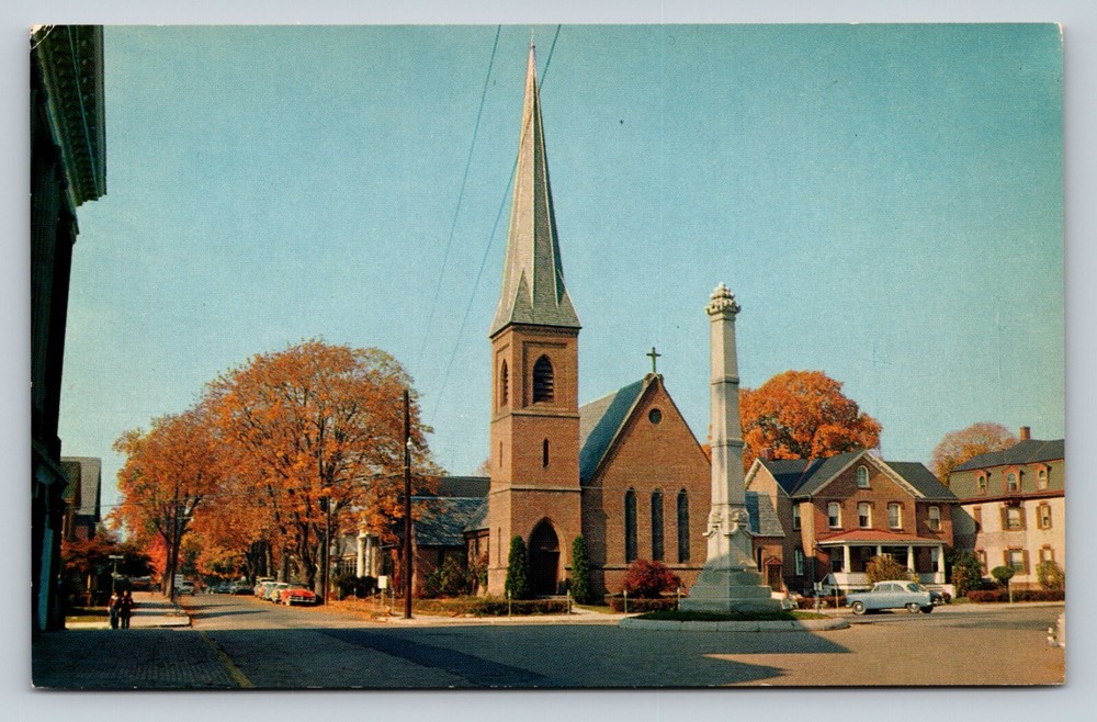 St. Andrews Episcopal Church Walden NY Street View VINTAGE Postcard