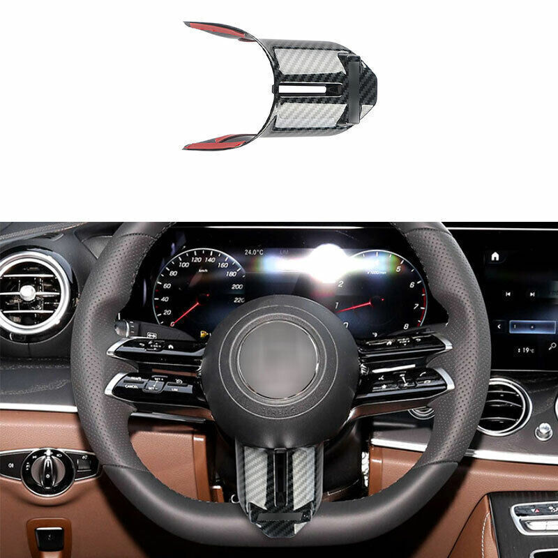 For Benz C-Class 2022-2023 ABS Carbon Fiber Steering Wheel Panel Cover Trim