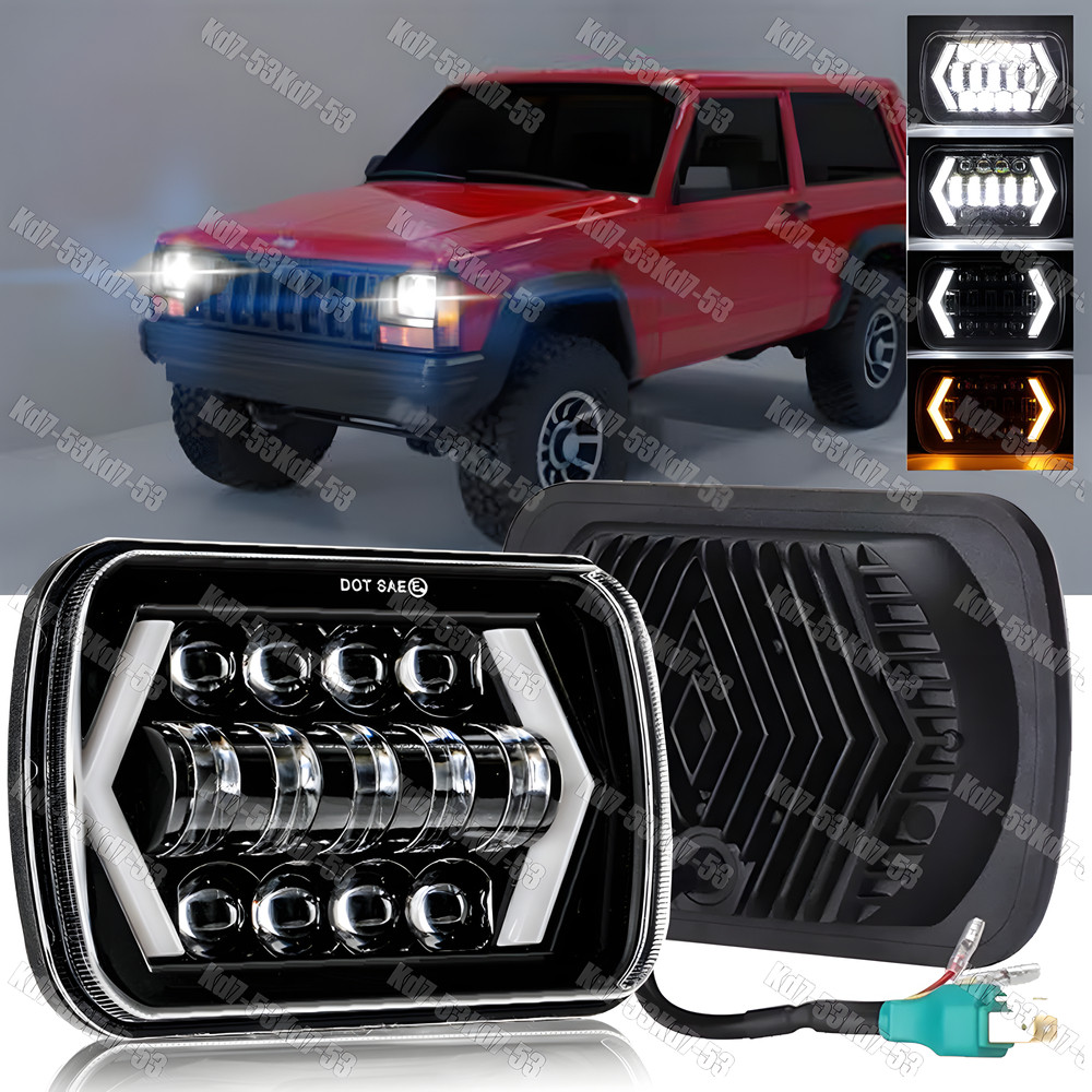 NEW 5X7 7x6 LED Headlight For 1986-1995 Jeep Wrangler YJ 1984-2001 Cherokee XJ
