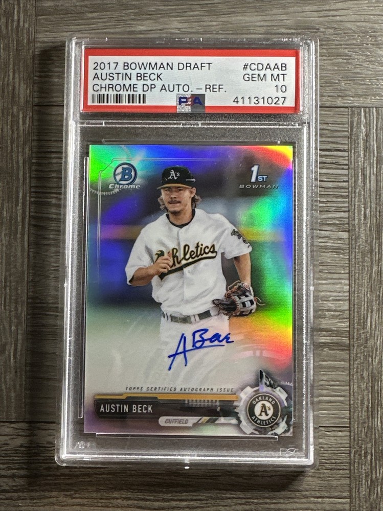 2017 Bowman Chrome Draft Austin Beck /499 Refractor 1st Auto PSA 10 GEM Mint