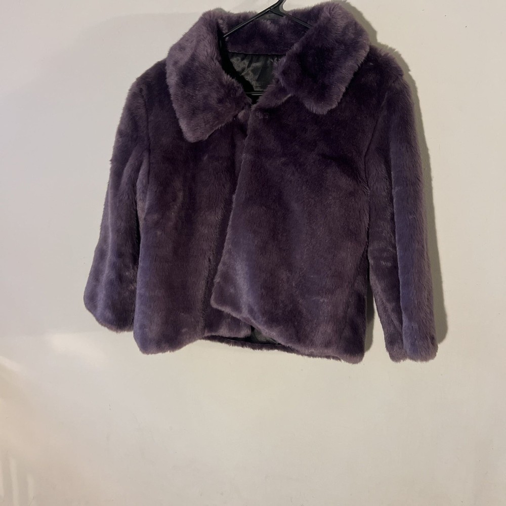 Plum Purple Coat - Faux Fur Coat - Short Coat - Women's Coats - ,