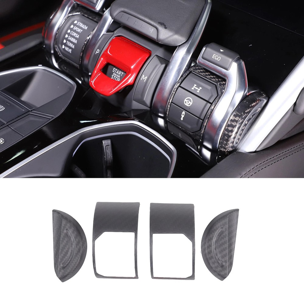 Matte Carbon Fiber Sport Mode Switch Frame Cover For Lamborghini URUS 2018-2025