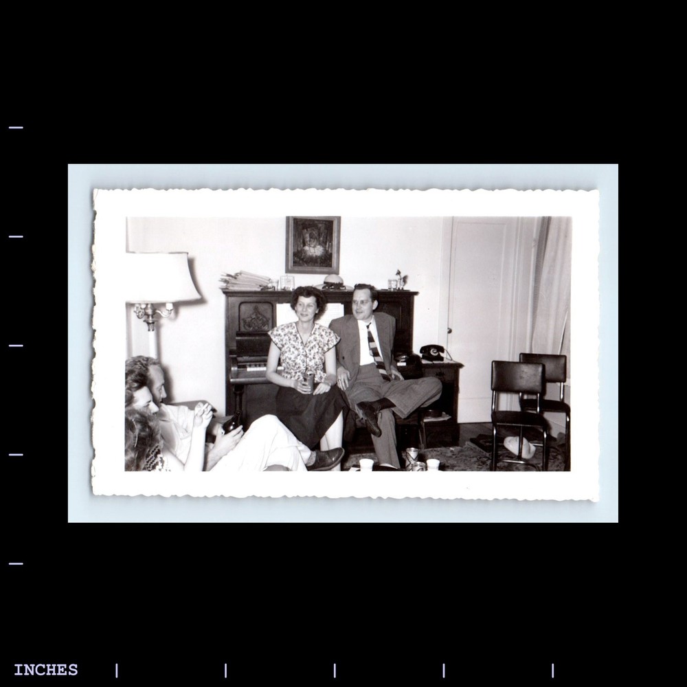 Old Vintage Photo MAN WOMAN COUPLE SITTING BY PIANO