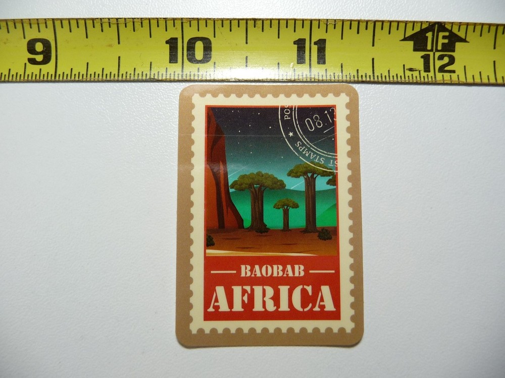 BAOBAB Africa travel sticker decal featuring famous world landmarks