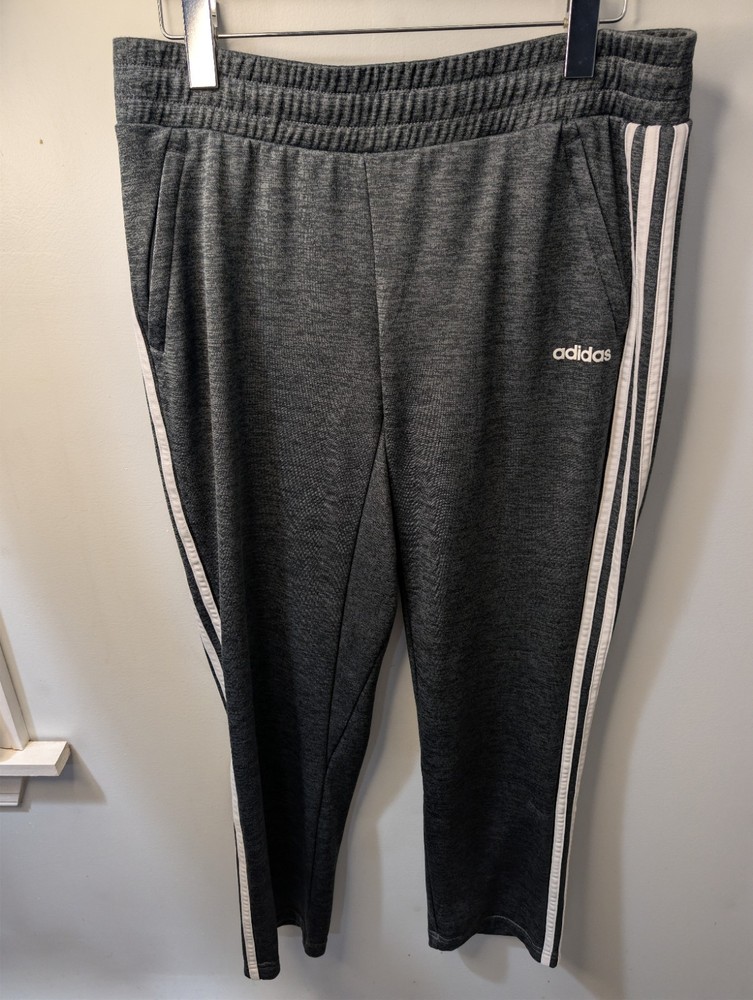 Adidas Joggers Climawarm Gray Striped With Pockets Mens Large Activewear