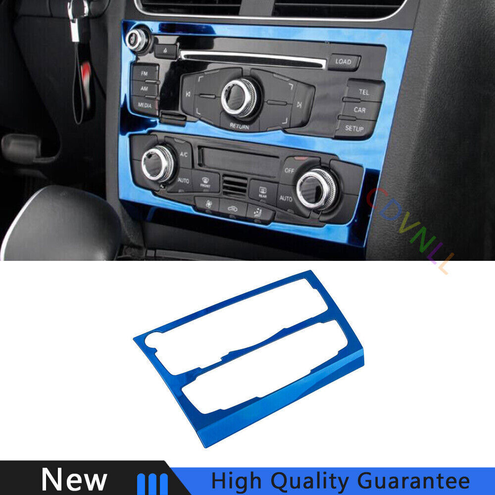 Fit For Audi Q5 2009-2017 Blue Steel Car Console CD Button Control Frame Trim 1*