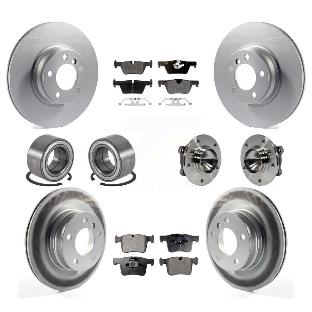 Hub Bearing Rotor Pad Shoe Kit for 12 BMW 328i 2.0L Front Rear 10Pc