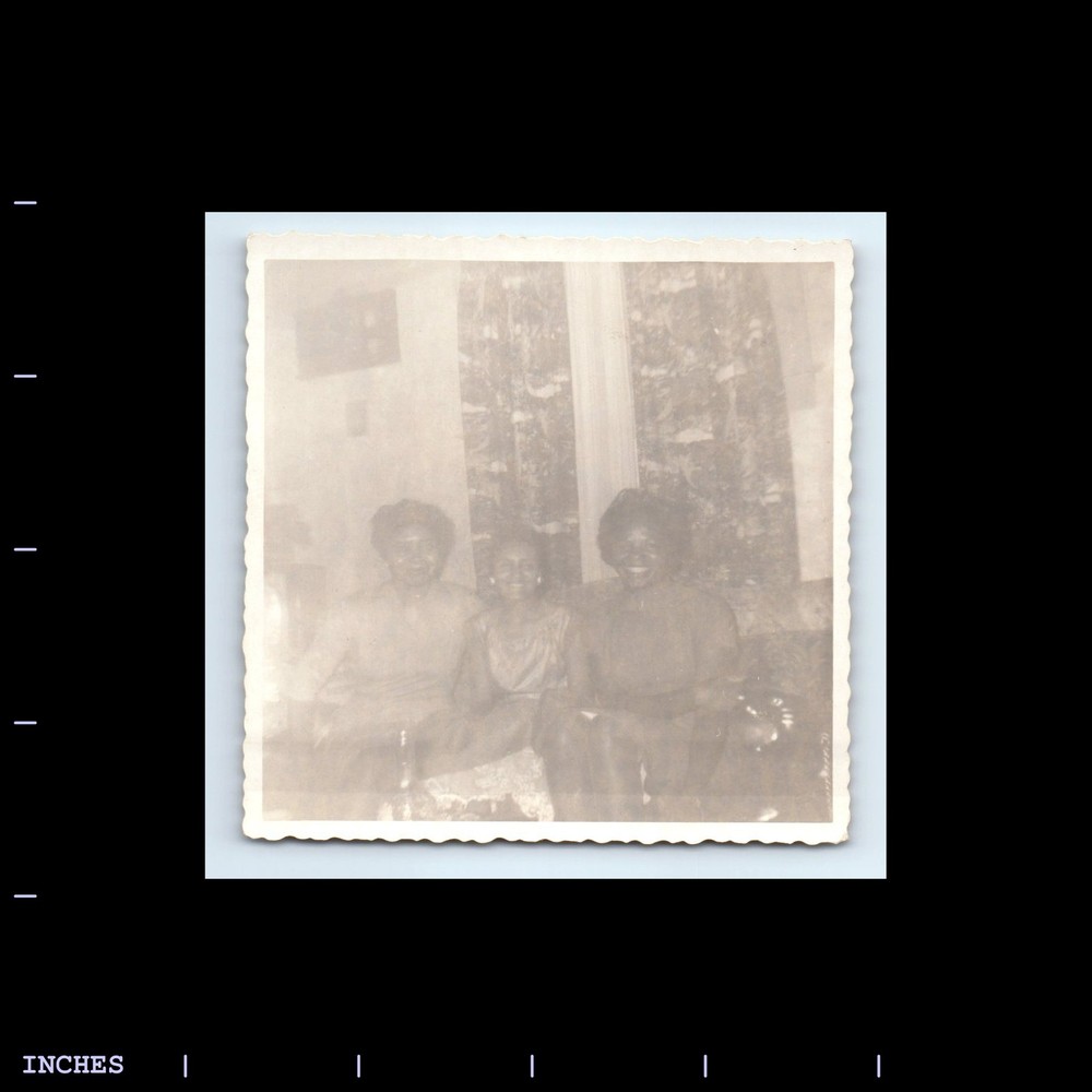 Old Square Photo BLACK AFRICAN AMERICAN WOMEN IN LIVING ROOM