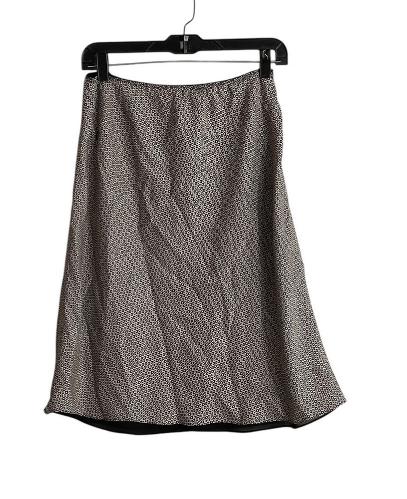 Nine West Womens Silk Slip Skirt Sz 8 Geometric Lined Career