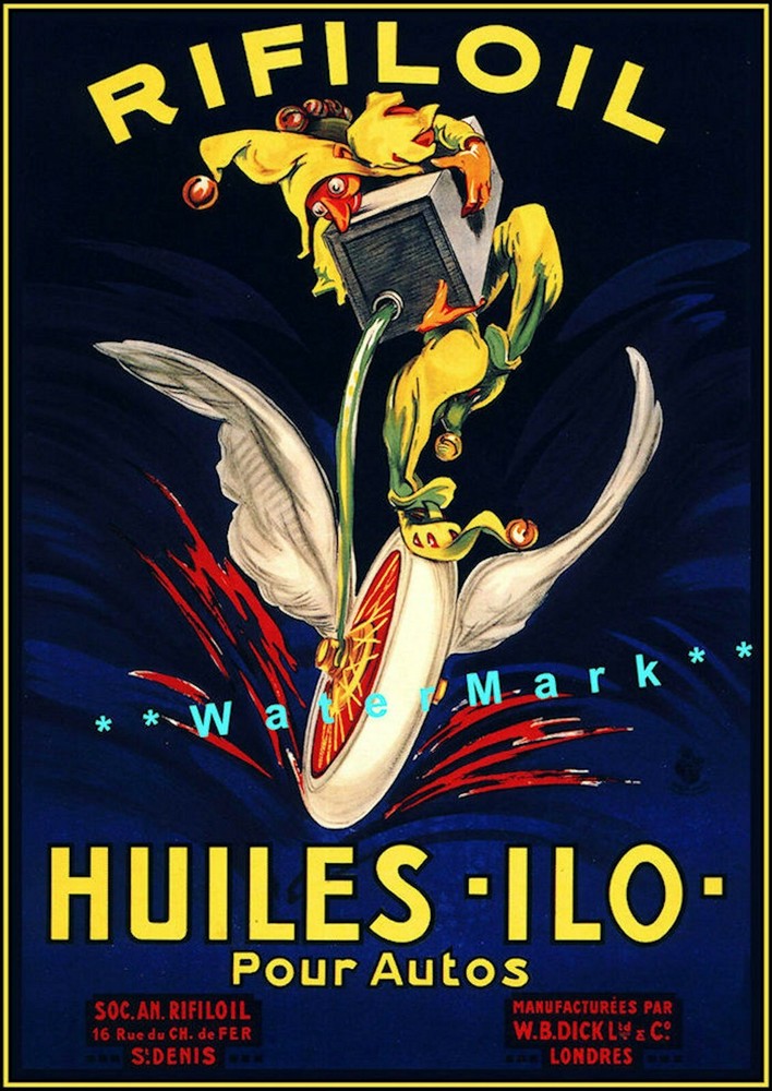 Rifiloil 1921 French Car Oil Advertising Vintage Poster Print Retro Advert Art