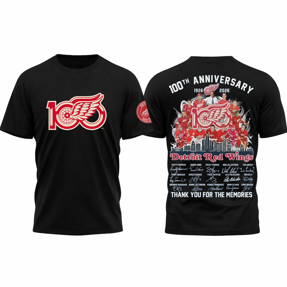 Detroit Red Wings Est.1926 100th Anniversary All Over Print Shirt - S to 5XL