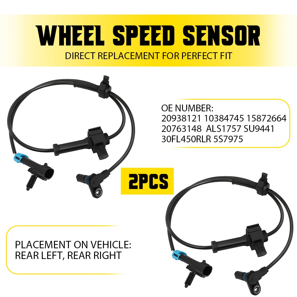 2PCS ABS Wheel Speed Sensor Rear-Left/Right For Silverado 1500 GMC Sierra 1500 T