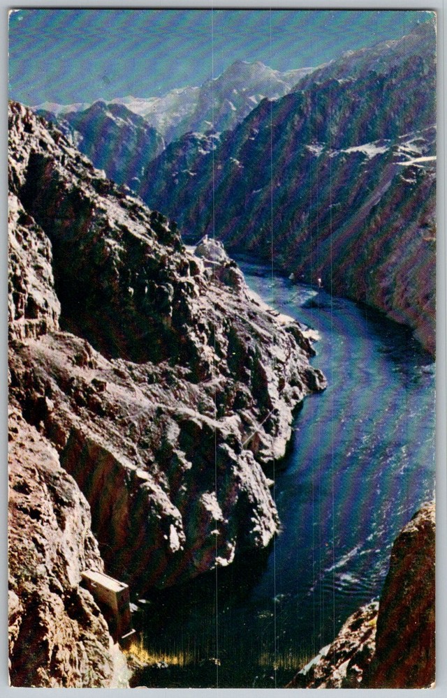 Vtg Postcard Colorado River Boulder Dam Boulder City, NV 1950s
