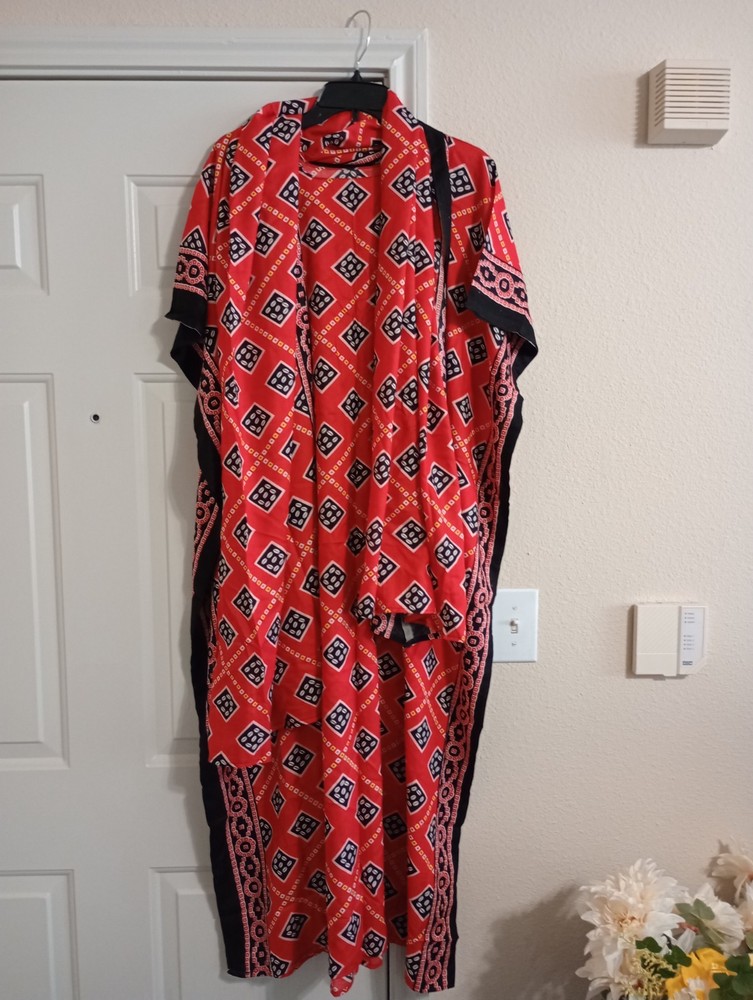 African Dera Kaftan Dress  One Size Multi Color