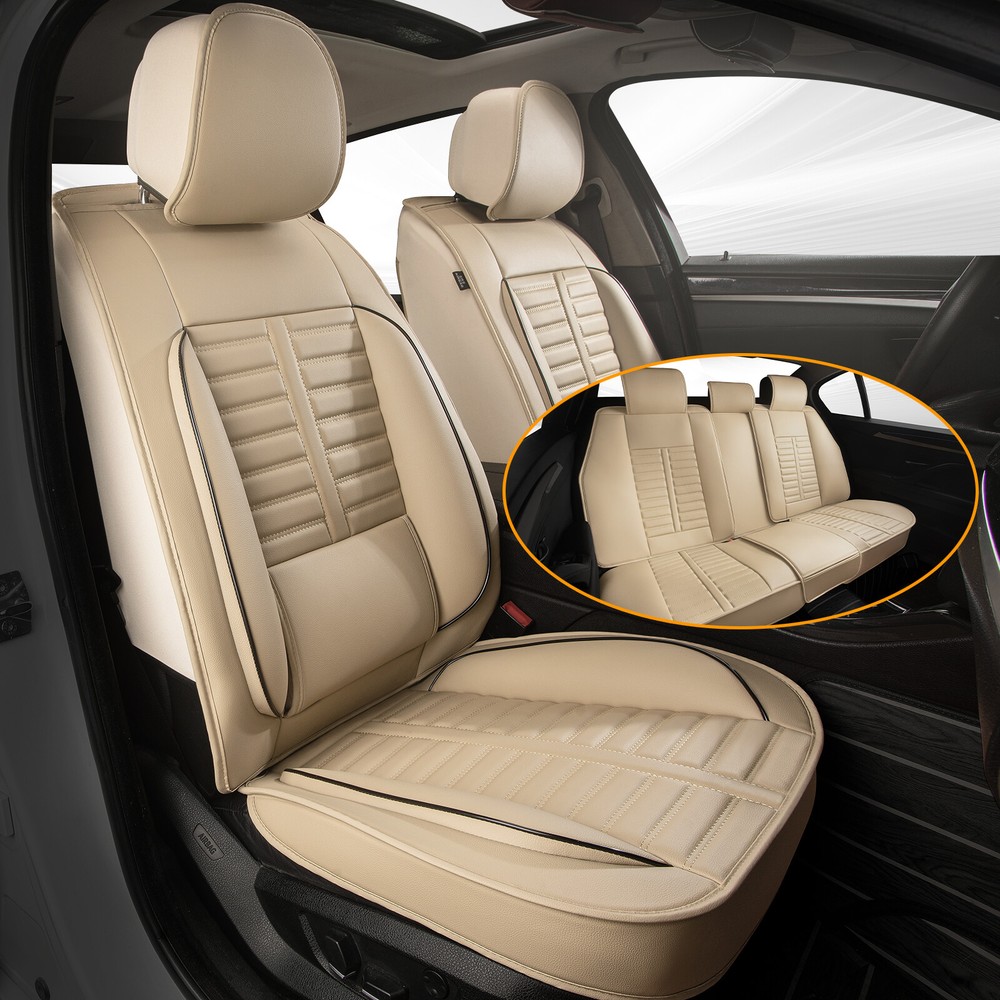 Car 5-Seat Covers For BMW 5 Series 2004-2024 Faux Leather Full Set Protector Pad