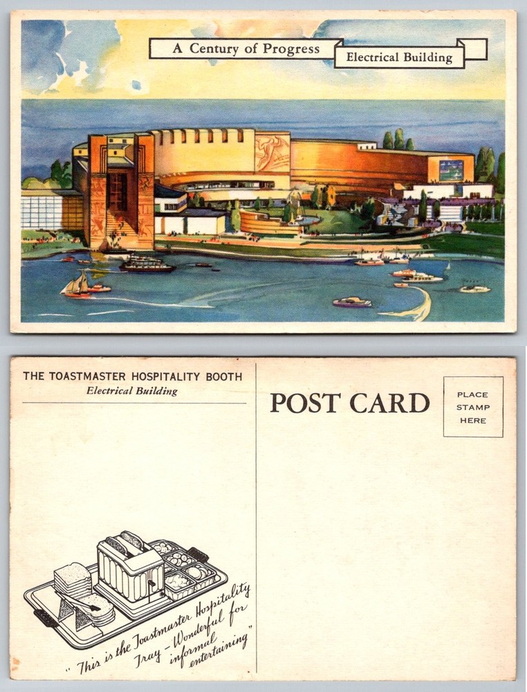 Vintage Chicago World's Fair Century of Progress Electrical Building Toastmaster
