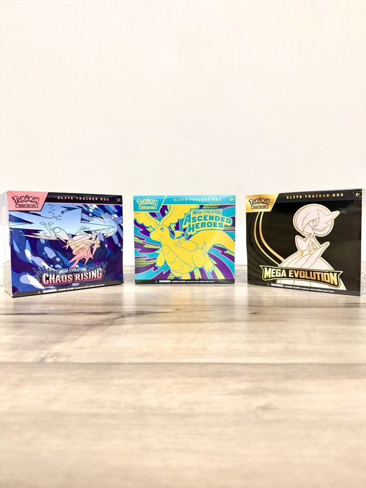 Pokemon Ascended Heroes,Mega Evolution Gardevoir & Chaos rising ETB 1 of each