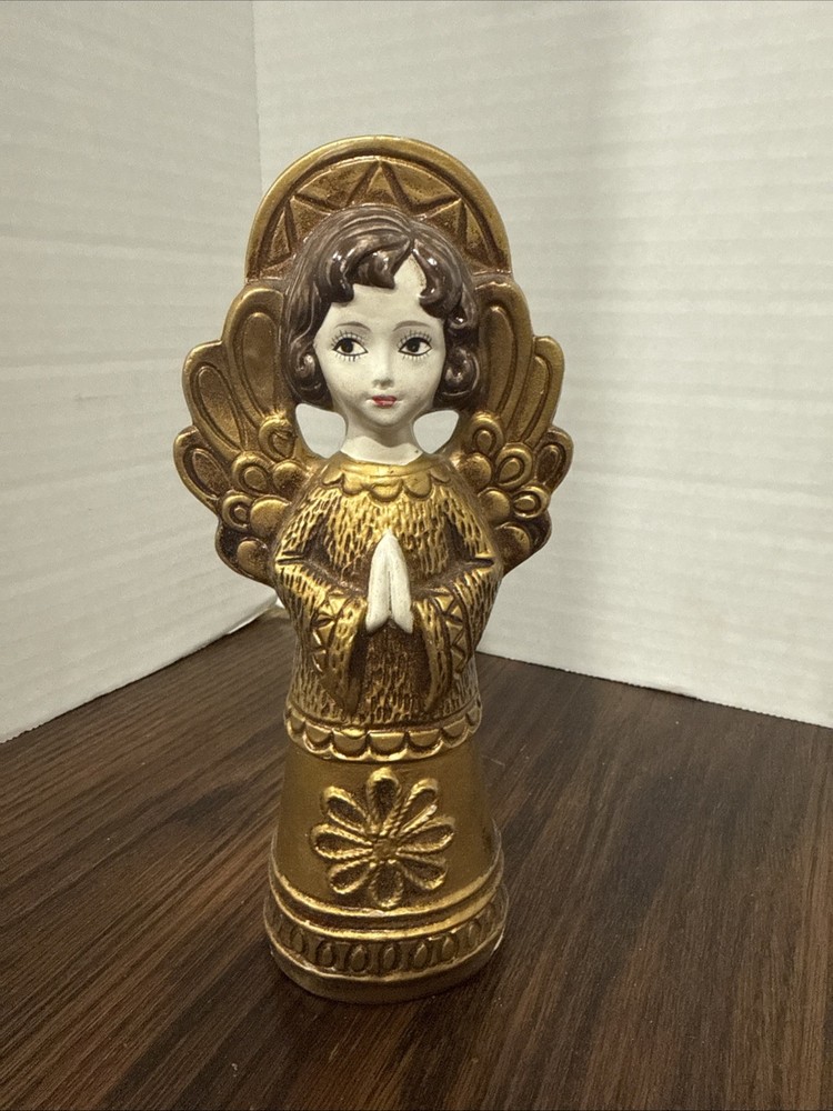 Mcm Vintage Gold Lightweight Praying Christmas Angel