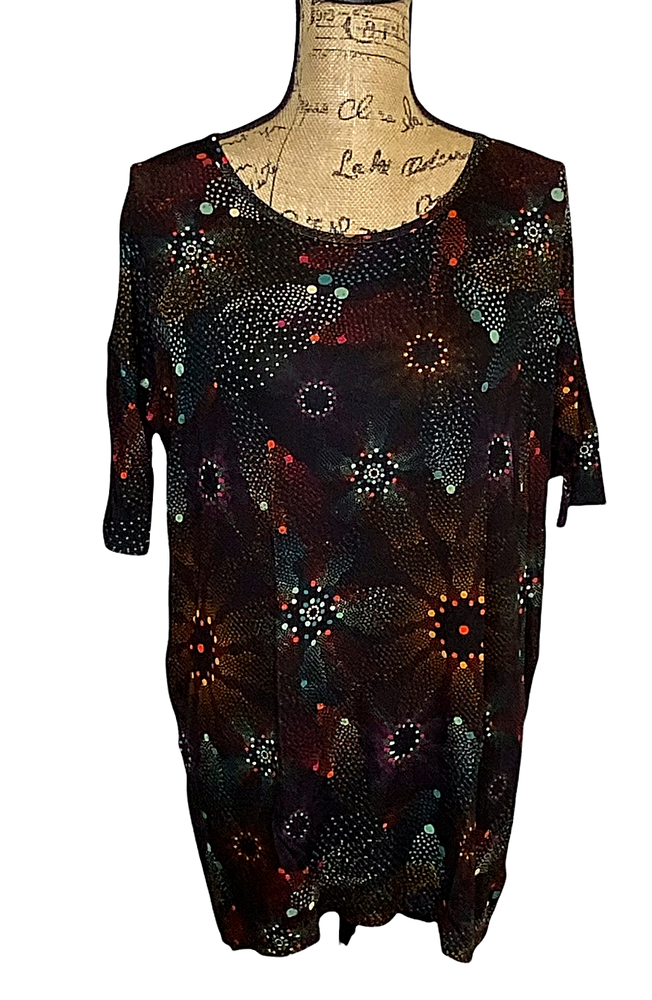 Lularoe Shirt 2XS XXS Womens Irma Tunic Ladies Multi color Loose Stretch (4430)