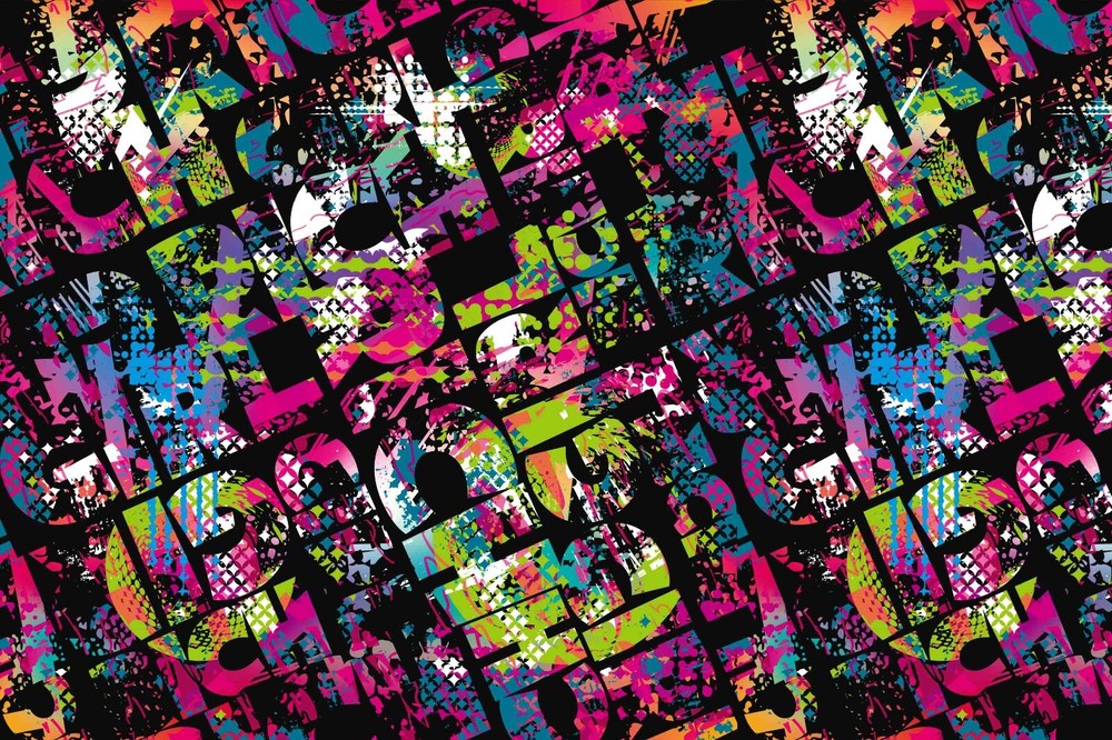 3D Graffiti Abstract Art Pattern Self-adhesive Removeable Wallpaper Wall Mural1-image