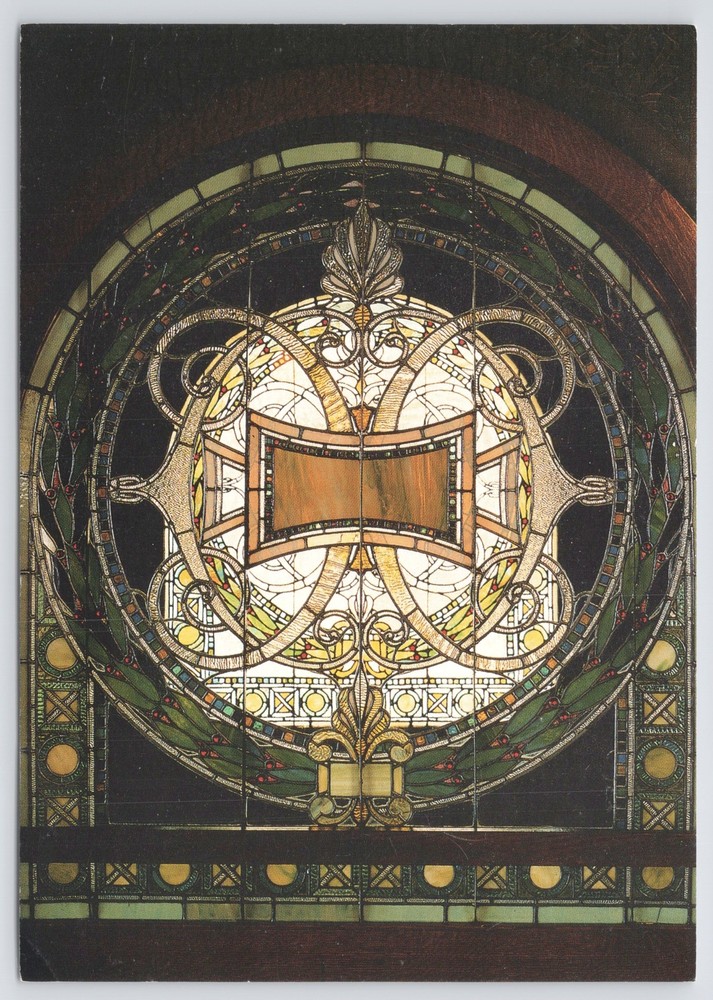 Oak Park IL~Historic Pleasant Home Art Glass Window~Continental Postcard