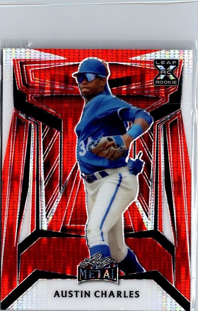 Austin Charles 2023 Leaf Metal Baseball orange red wave /3 RC Royals