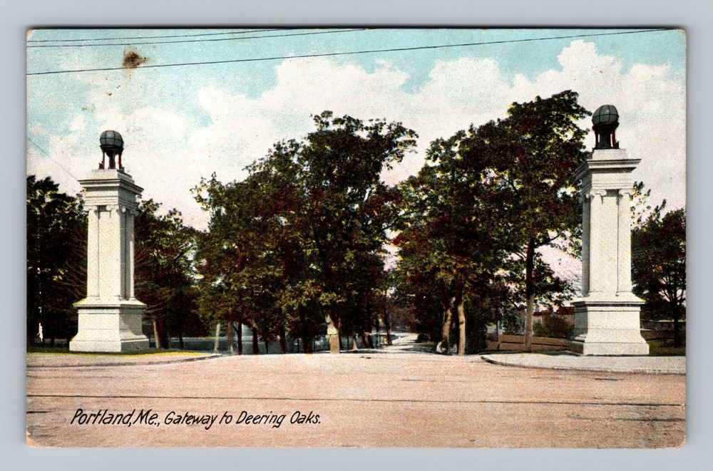 Portland ME-Maine Gateway To Deering Oaks Vintage c1907 Postcard Standard Card