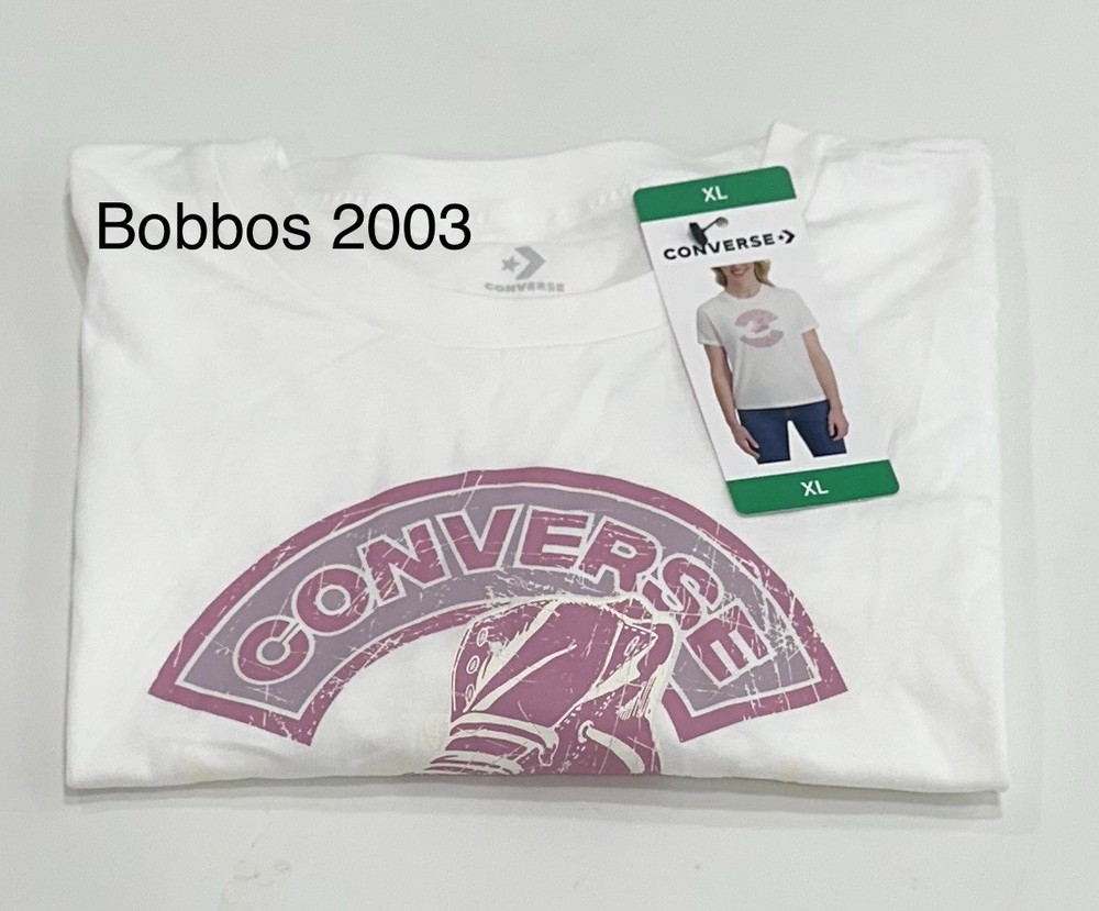 Converse Women's All Star Chuck Taylor Short Sleeve T-Shirt, White, Size XL