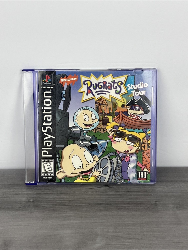 RUGRATS Studio Tour Sony Playstation 1 PS1 Black Label Video Game + Case Manual
