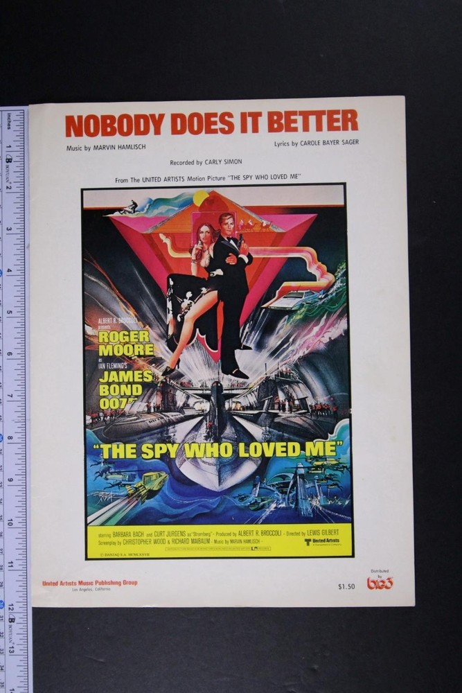 1977 James Bond Movie Themed Sheet Music~The Spy Who Loves Me~